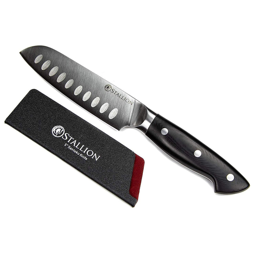 Stallion Professional Messer Santokumesser 12,5 cm - Klinge: 1.4116 Messerstahl, Griff: G10 GFK