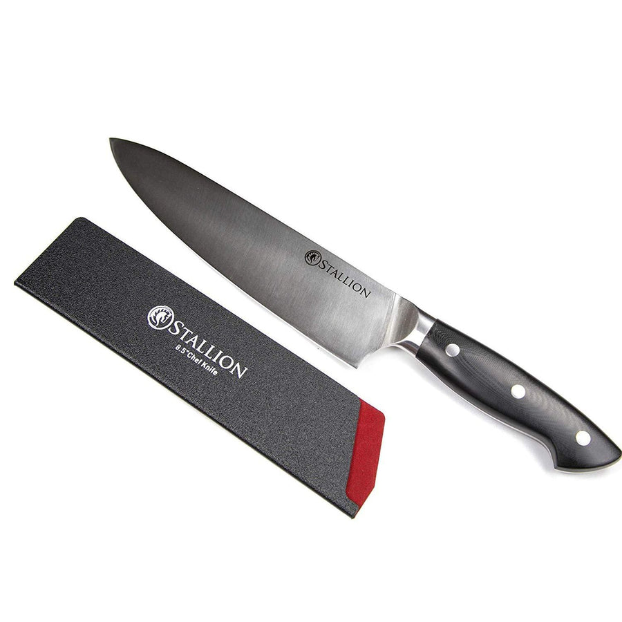 Stallion Professional Messer Kochmesser 22 cm - Klinge: 1.4116 Messerstahl, Griff: G10 GFK