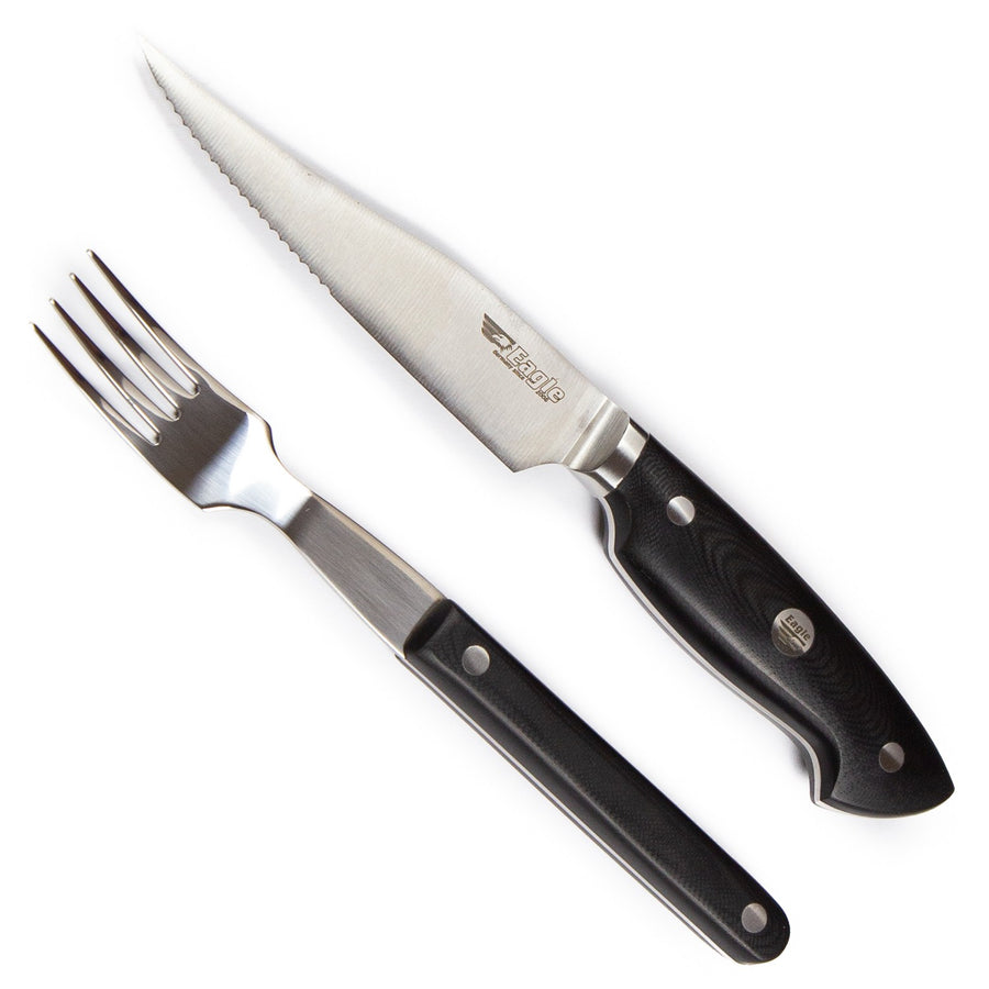 Eagle Pro U-Grip - Steakmesser Set - Deutscher Messerstahl 1.4116 / Heftschalen: G10 schwarz