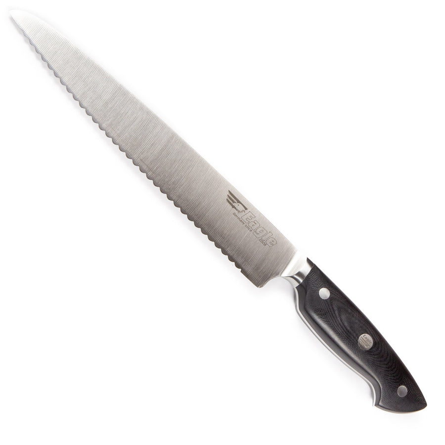 Eagle Pro U-Grip - Brotmesser 23 cm Klingenlänge - Deutscher Messerstahl 1.4116 / Heftschalen: G10 schwarz
