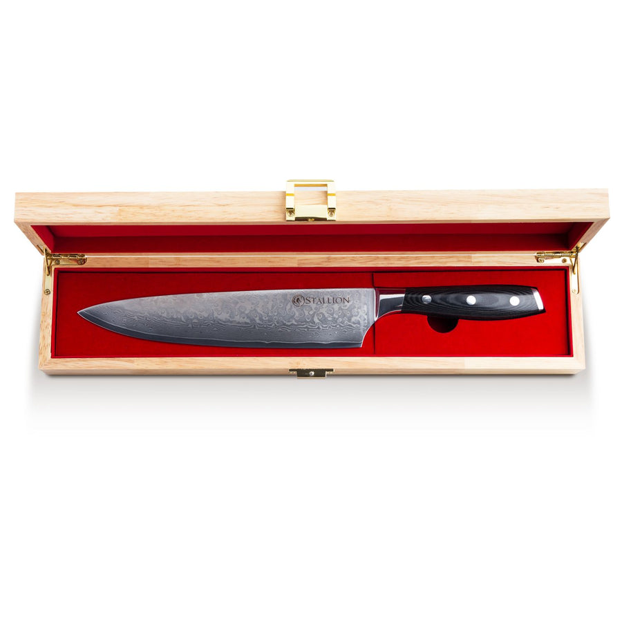 Stallion Damastmesser Wave Großes Chefmesser - Messer mit 22cm Klinge