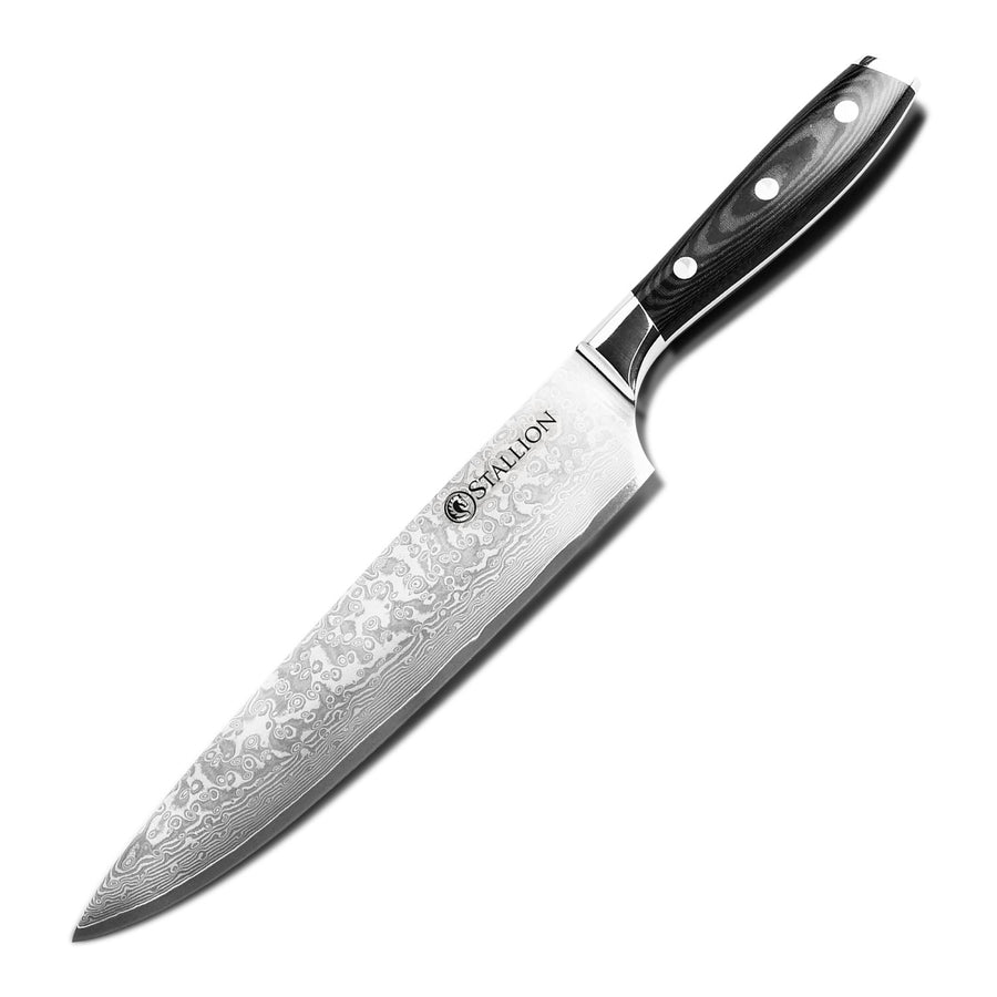 Stallion Damastmesser Wave Großes Chefmesser - Messer mit 22cm Klinge