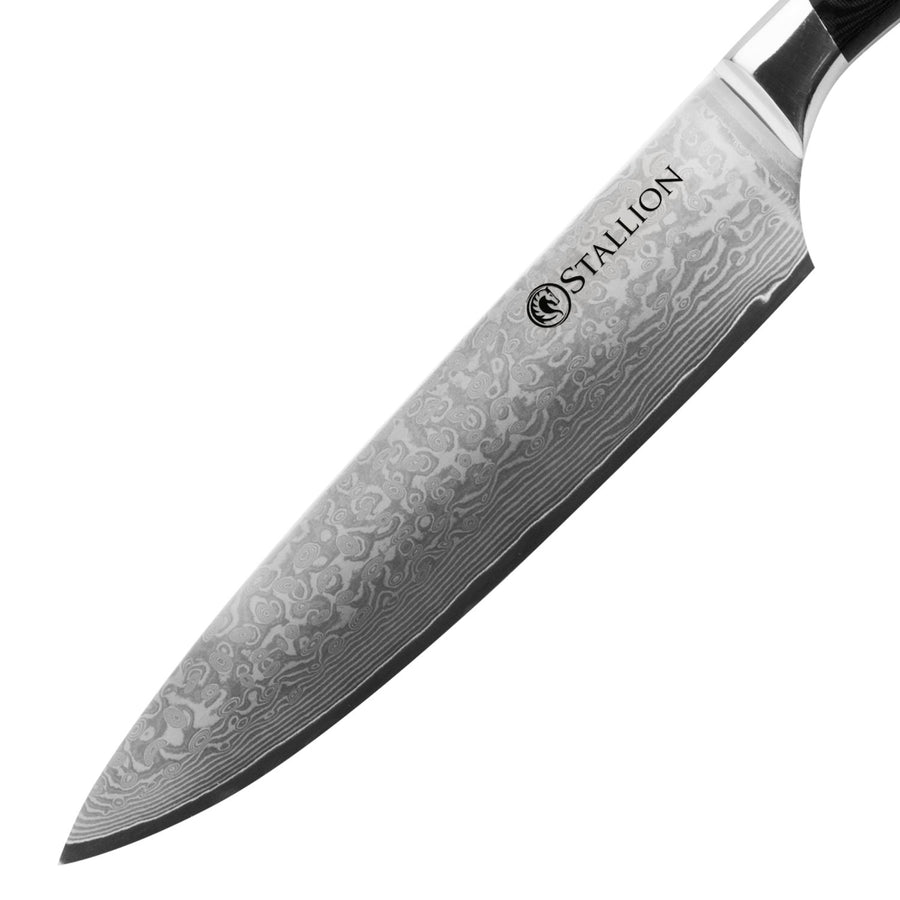 Stallion Damastmesser Wave Großes Chefmesser - Messer mit 22cm Klinge